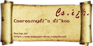 Cseresznyés Ákos névjegykártya